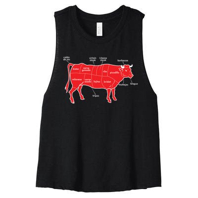 Tex Mex Cow Women's Racerback Cropped Tank