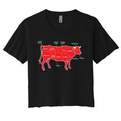 Tex Mex Cow Women's Crop Top Tee