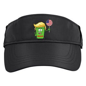 Trump Maga Cartoon Garbage Can American Flag Adult Drive Performance Visor