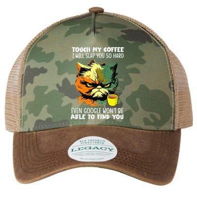 Touch My Coffee ILl Slap You So Hard Cat Face Feeling Legacy Tie Dye Trucker Hat