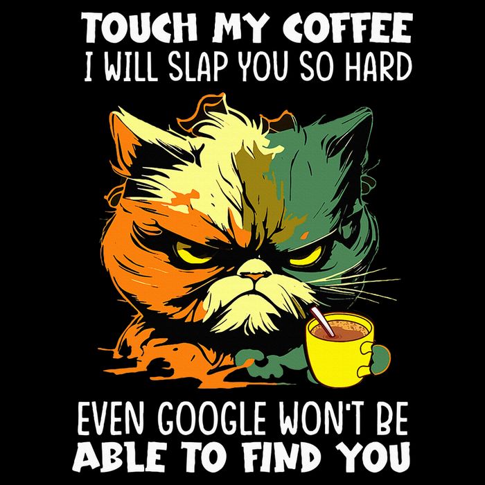 Touch My Coffee ILl Slap You So Hard Cat Face Feeling Impact Tech Backpack