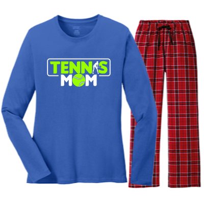 Tennis Mom Cute Gift Women's Long Sleeve Flannel Pajama Set 