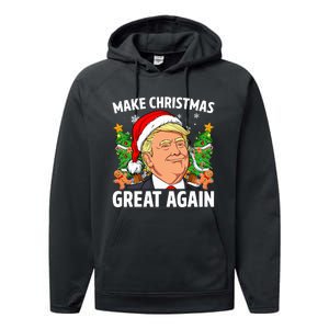 Trump Make Christmas Great Again Ugly Christmas Sweaters   Performance Fleece Hoodie