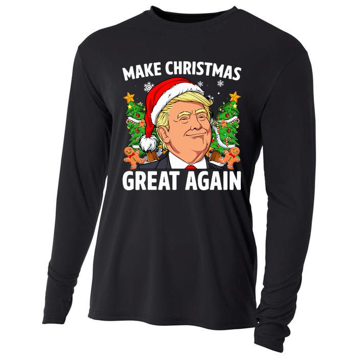 Trump Make Christmas Great Again Ugly Christmas Sweaters   Cooling Performance Long Sleeve Crew