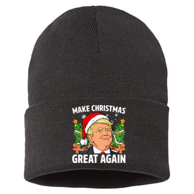 Trump Make Christmas Great Again Ugly Christmas Sweaters   Sustainable Knit Beanie