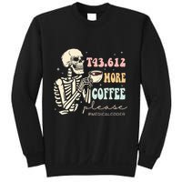 T43.612 More Coffee Please Medical Coder Skeleton Sweatshirt