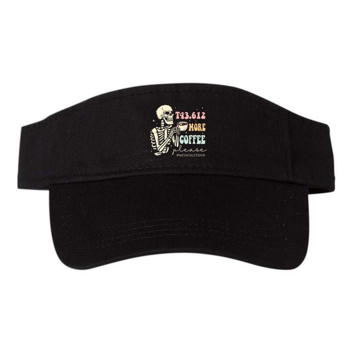 T43.612 More Coffee Please Medical Coder Skeleton Valucap Bio-Washed Visor