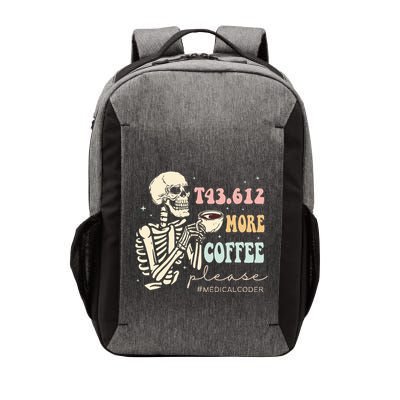 T43.612 More Coffee Please Medical Coder Skeleton Vector Backpack
