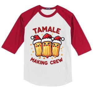 Tamale Making Crew Tamale Season Funny Mexican Squad Xmas Pjs Kids Colorblock Raglan Jersey