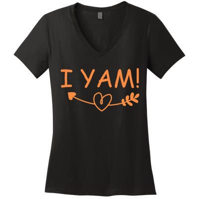 Thanksgiving Matching Couples She's My Sweet Potato I Yam Women's V-Neck T-Shirt
