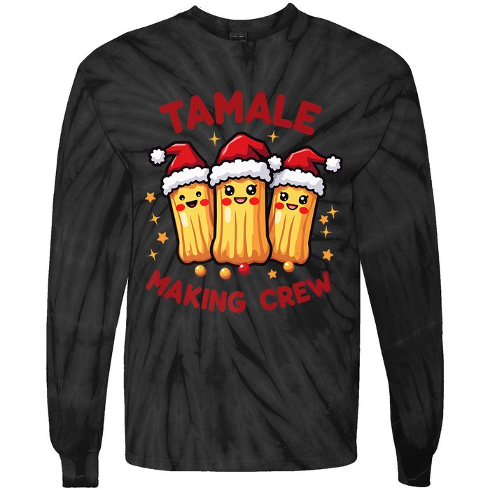 Tamale Making Crew Tamale Season Funny Mexican Squad Xmas Tie-Dye Long Sleeve Shirt