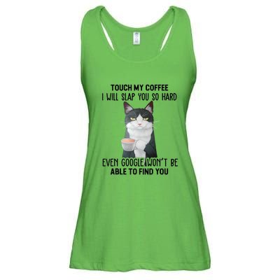 Touch My Coffee I Will Slap You So Hard Cat Coffee Lovers Ladies Essential Flowy Tank