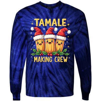 Tamale Making Crew Tamale Season Funny Mexican Christmas Tie-Dye Long Sleeve Shirt