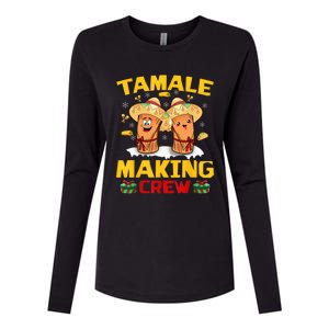 Tamale Making Crew Tamale Season Squad Funny Mexican Christmas Womens Cotton Relaxed Long Sleeve T-Shirt