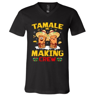 Tamale Making Crew Tamale Season Squad Funny Mexican Christmas V-Neck T-Shirt