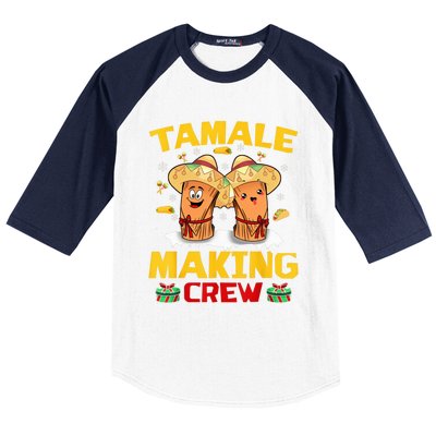 Tamale Making Crew Tamale Season Squad Funny Mexican Christmas Baseball Sleeve Shirt