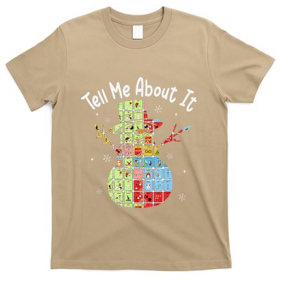 Tell Me Cute About It Speech Pathology Snowman Christmas T-Shirt