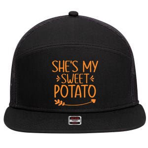 Thanksgiving Matching Couples Outfit Sweet Potato Yes I Yam 7 Panel Mesh Trucker Snapback Hat