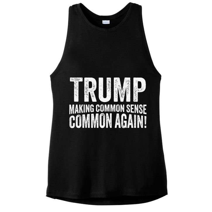Trump Making Common Sense Common Again Ladies PosiCharge Tri-Blend Wicking Tank