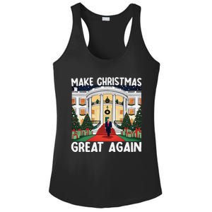 Trump Make Christmas Great Again Funny Xmas Pajama Ladies PosiCharge Competitor Racerback Tank