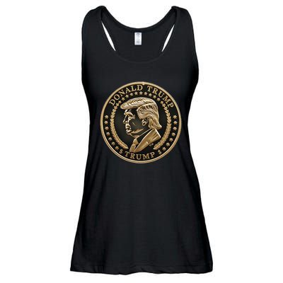 $Trump Meme Coin President Donald Trump Ladies Essential Flowy Tank