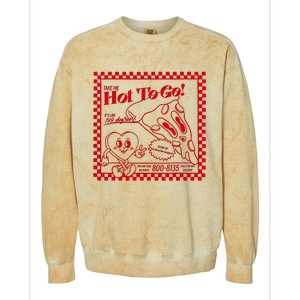 The Midwest Call Me Hot Pizza Hot To Go Colorblast Crewneck Sweatshirt