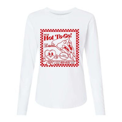 The Midwest Call Me Hot Pizza Hot To Go Womens Cotton Relaxed Long Sleeve T-Shirt