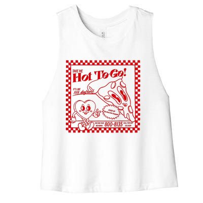 The Midwest Call Me Hot Pizza Hot To Go Women's Racerback Cropped Tank