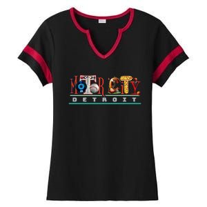 The Motor City Love A Detroit Team Fan Ladies Halftime Notch Neck Tee