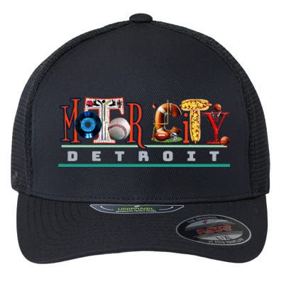 The Motor City Love A Detroit Team Fan Flexfit Unipanel Trucker Cap