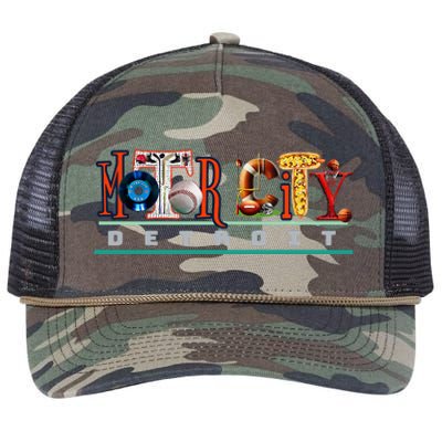 The Motor City Love A Detroit Team Fan Retro Rope Trucker Hat Cap