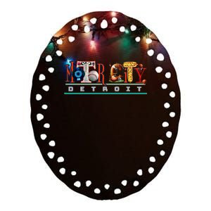 The Motor City Love A Detroit Team Fan Ceramic Oval Ornament