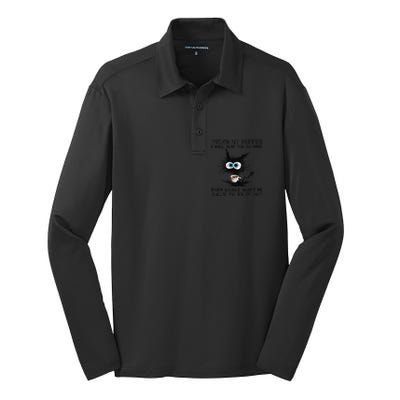 Touch My Coffee I Will Slap You So Hard Black Cat Coffee Tee Silk Touch Performance Long Sleeve Polo