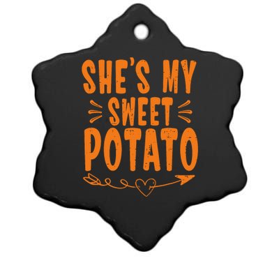 Thanksgiving Matching Couple SheS My Sweet Potato I Yam Ceramic Star Ornament