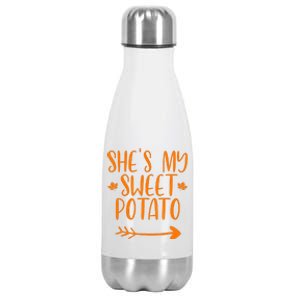 Thanksgiving Matching Couples SheS My Sweet Potato I Yam Stainless Steel Insulated Water Bottle