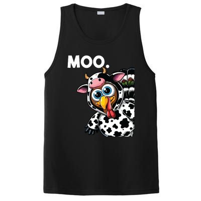 Turkey Moo Cow Costume Funny Thanksgiving Halloween PosiCharge Competitor Tank