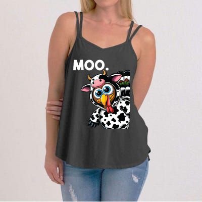 Turkey Moo Cow Costume Funny Thanksgiving Halloween Women's Strappy Tank