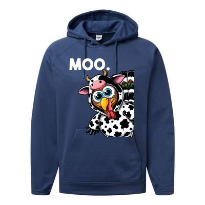 Turkey Moo Cow Costume Funny Thanksgiving Halloween Performance Fleece Hoodie