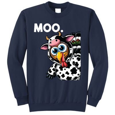 Turkey Moo Cow Costume Funny Thanksgiving Halloween Sweatshirt