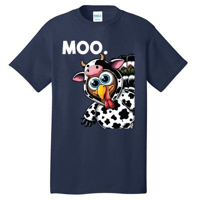 Turkey Moo Cow Costume Funny Thanksgiving Halloween Tall T-Shirt