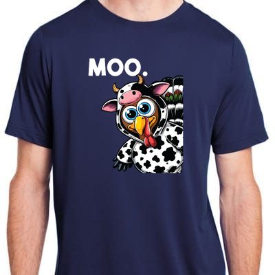 Turkey Moo Cow Costume Funny Thanksgiving Halloween Adult ChromaSoft Performance T-Shirt