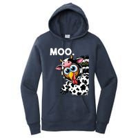 Turkey Moo Cow Costume Funny Thanksgiving Halloween Women's Pullover Hoodie