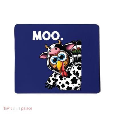 Turkey Moo Cow Costume Funny Thanksgiving Halloween Mousepad