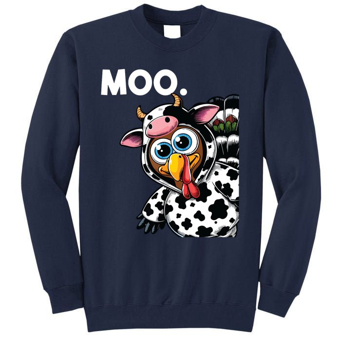 Turkey Moo Cow Costume Funny Thanksgiving Halloween Tall Sweatshirt