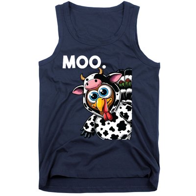 Turkey Moo Cow Costume Funny Thanksgiving Halloween Tank Top