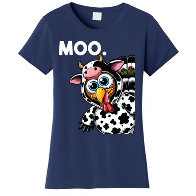 Turkey Moo Cow Costume Funny Thanksgiving Halloween Women's T-Shirt