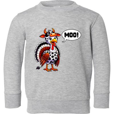 Turkey Moo Cow Funny Thanksgiving Shirts For Women Toddler Sweatshirt
