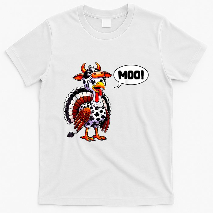 Turkey Moo Cow Funny Thanksgiving Shirts For Women T-Shirt
