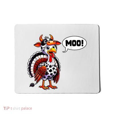 Turkey Moo Cow Funny Thanksgiving Shirts For Women Mousepad