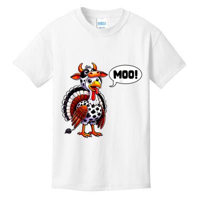 Turkey Moo Cow Funny Thanksgiving Shirts For Women Kids T-Shirt